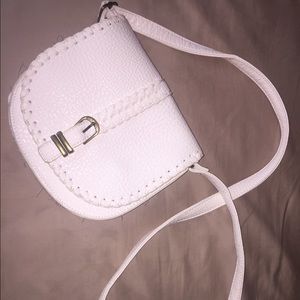 White Adjustable Cross Body Clutch