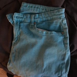Gap premium super skinny ankle capris in teal blue