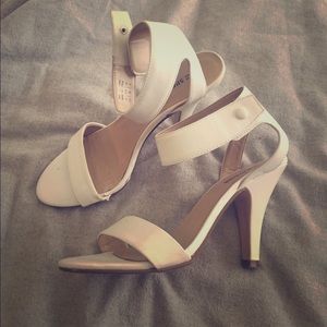 White strappy heels