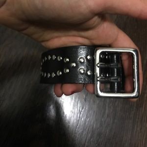 Rag and Bone studded black belt nail heads