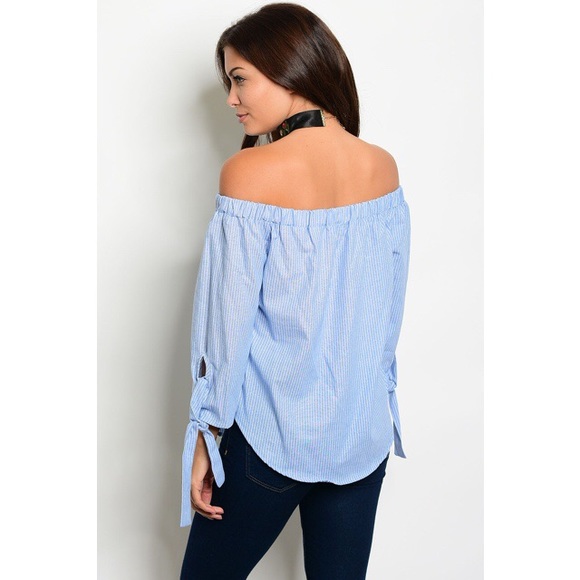 SOLD OUT! Blue Pinstripe Top - Picture 3 of 5