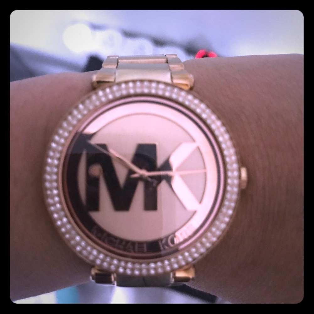 MK rose gold watch