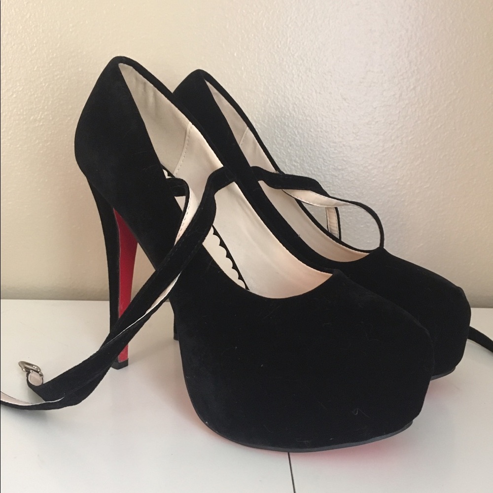 Ankle strap platform heels