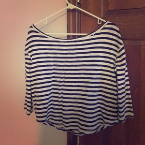 Size small top with blue and white stripes