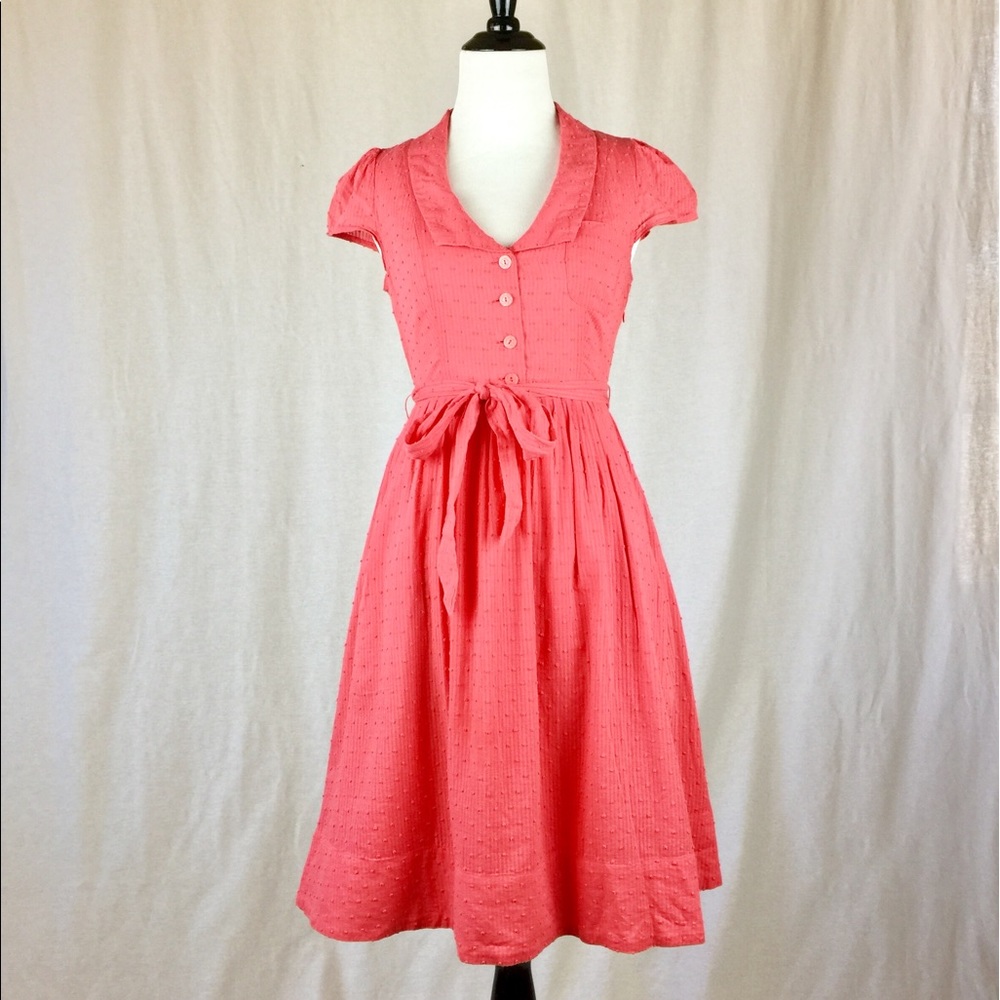 Anthropologie Maeve Swiss Dot Shirtdress