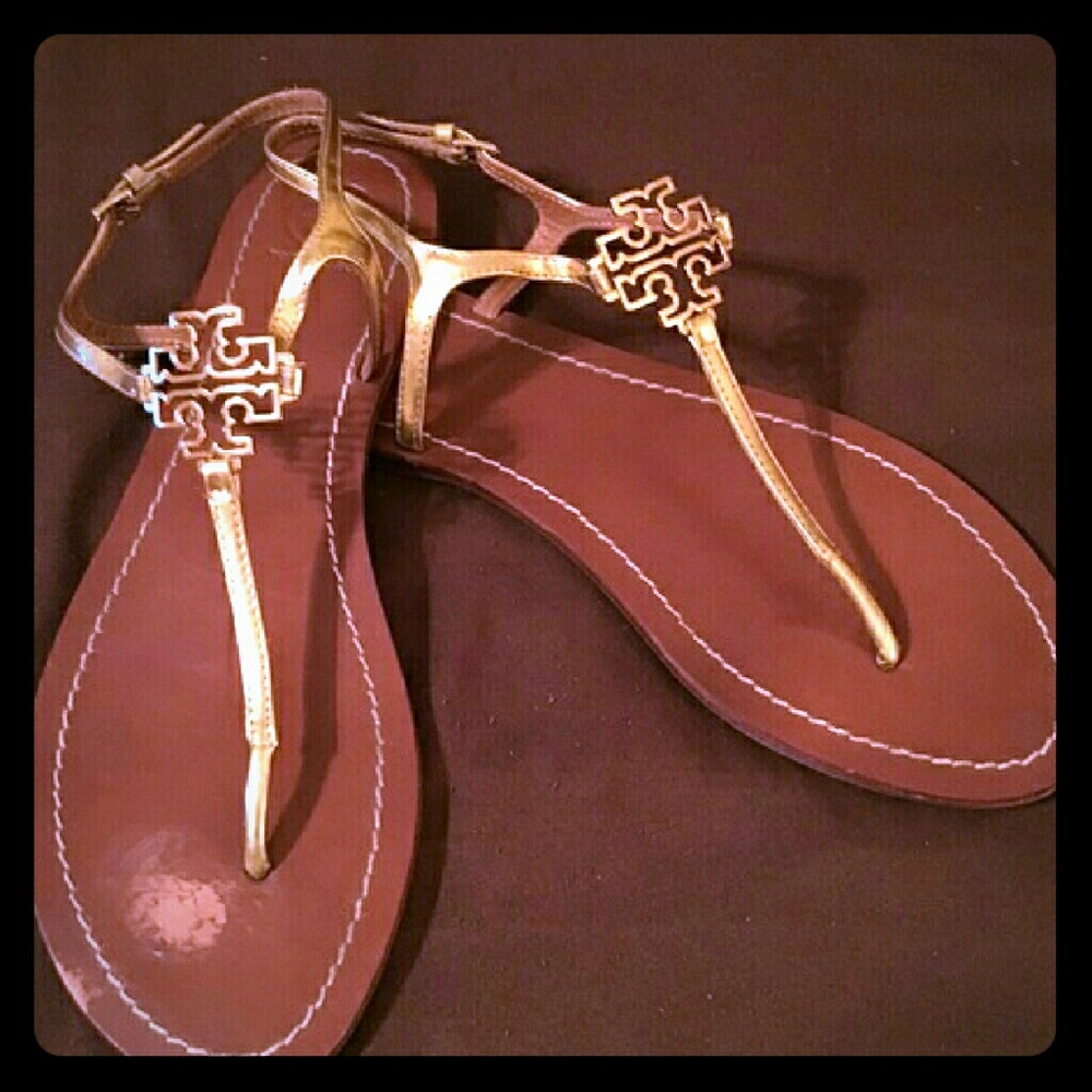 9.5 Gold Tory Burch sandals