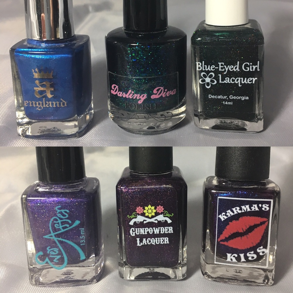 Lot of 6 Beautiful Indie Nail Polishes