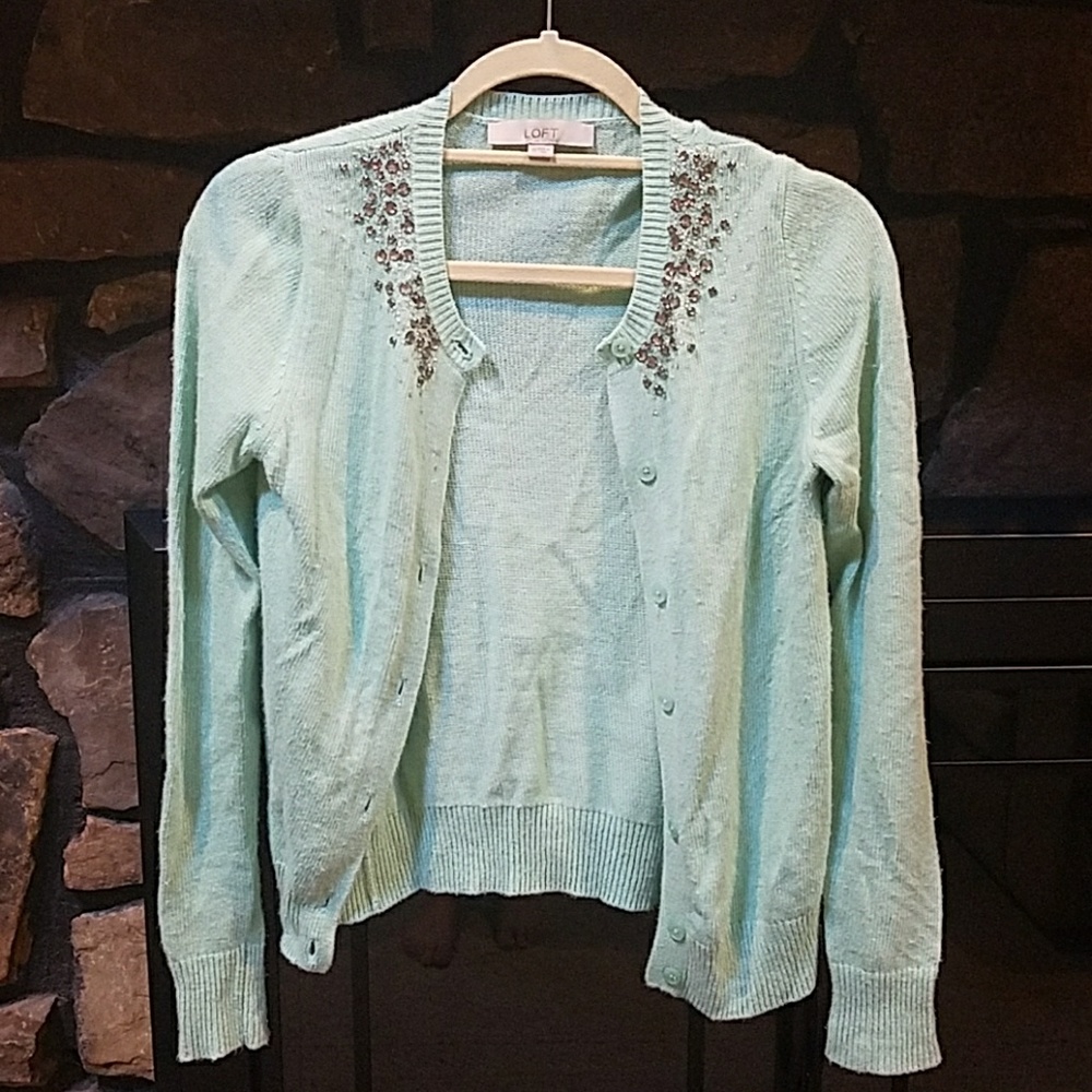 LOFT Dazzling Mint Cardigan