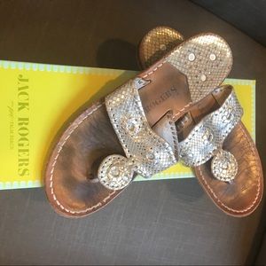Jack Rogers Silver Snake sandals