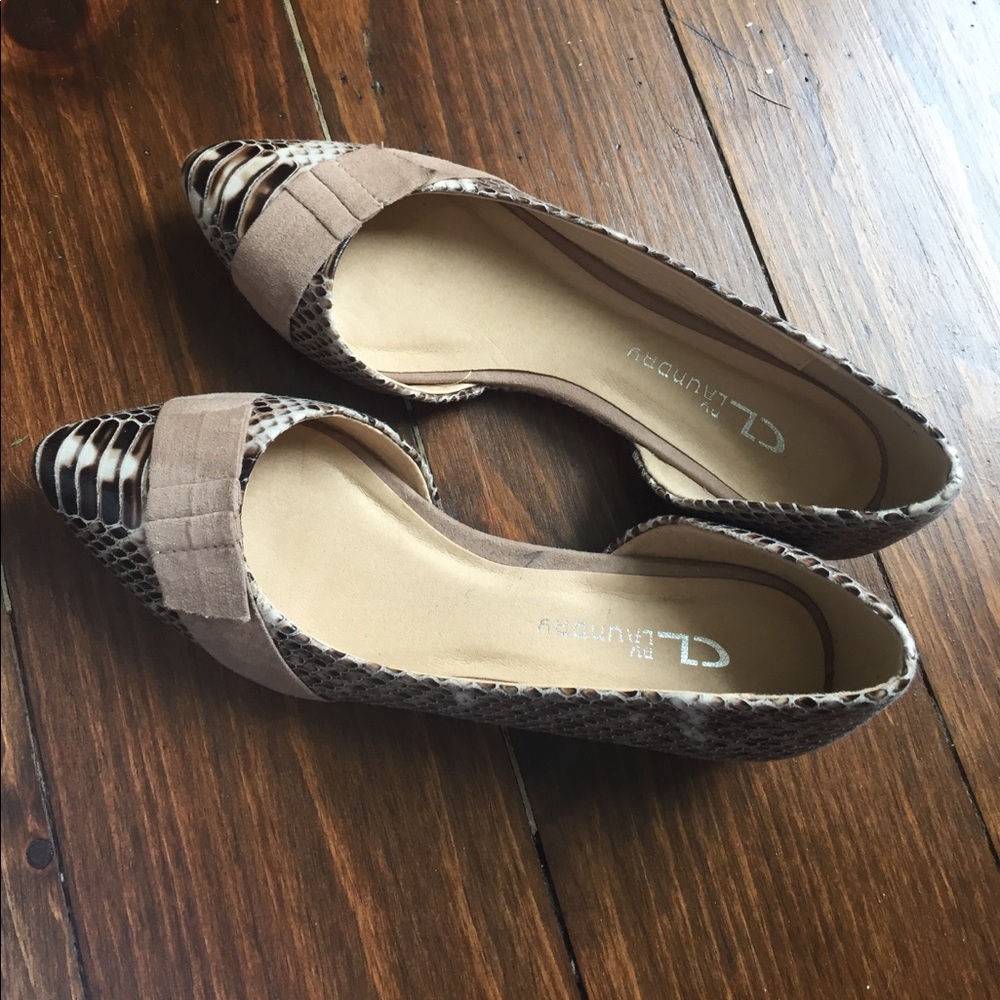 Snakeskin print flats