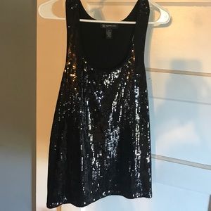 Gorgeous Flowy Black Sequin Top! Worn ONCE!