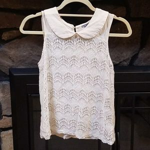 Charlotte Russe Collared Lace Tank