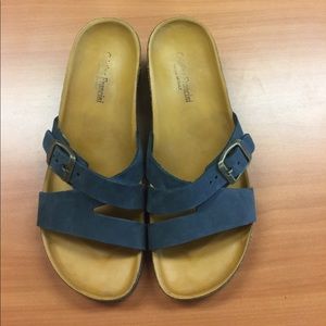 Christina Francini  blue suede sandals