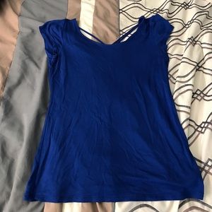 Blue t shirt with decorative back