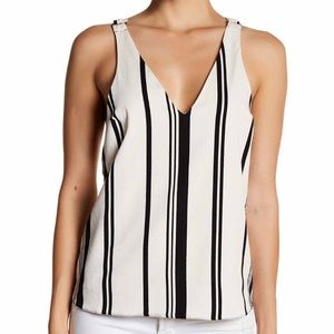 TOPSHOP striped crisscross cami