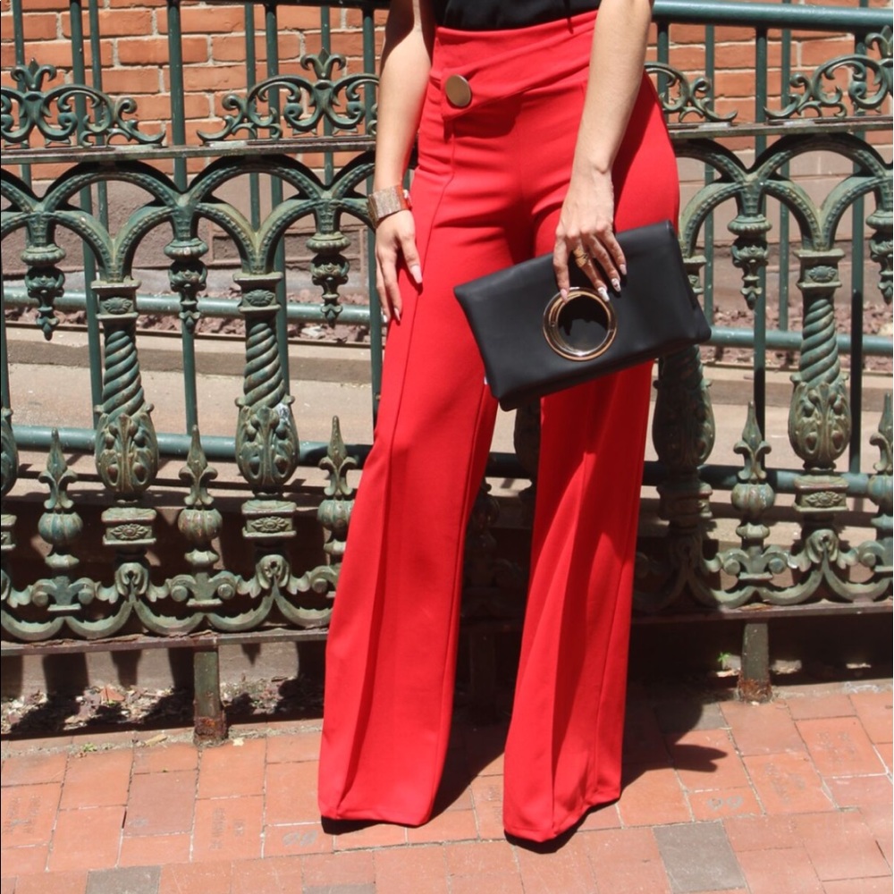 Elegant Woman red Pants