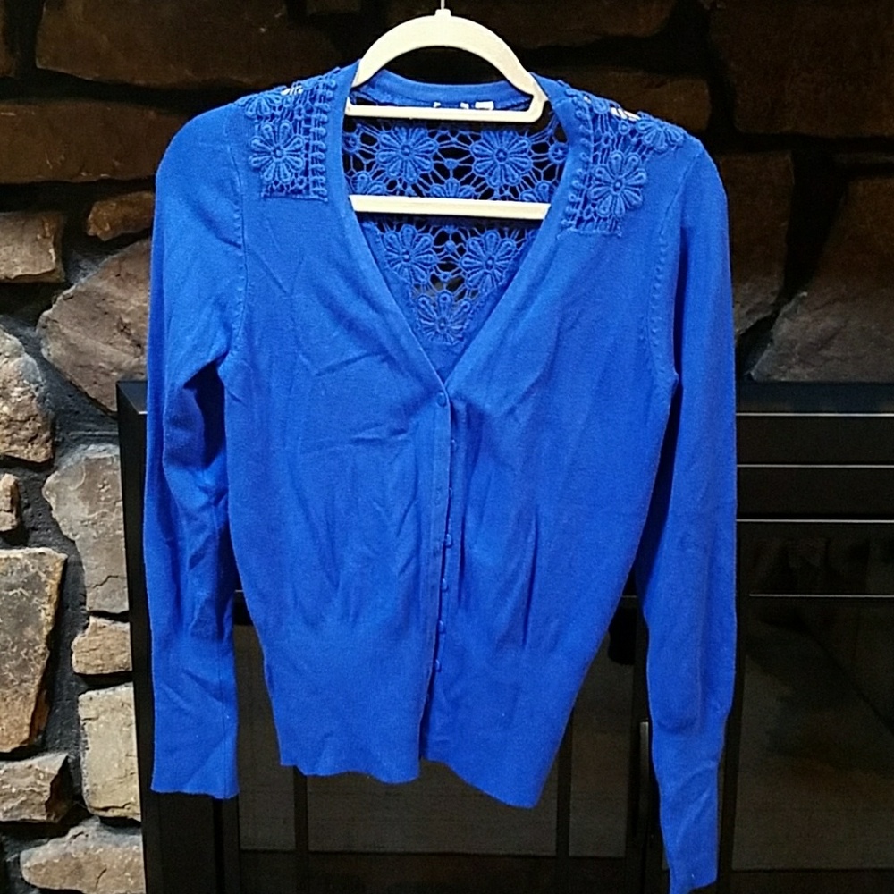 Crochet Lace Back Cardigan