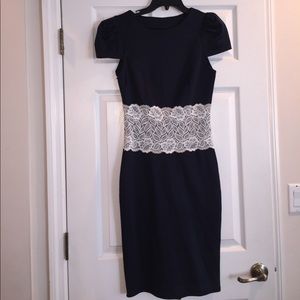 Navy blue dress with lace