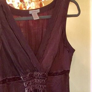 Sundance silk with velvet look trim dress size 4