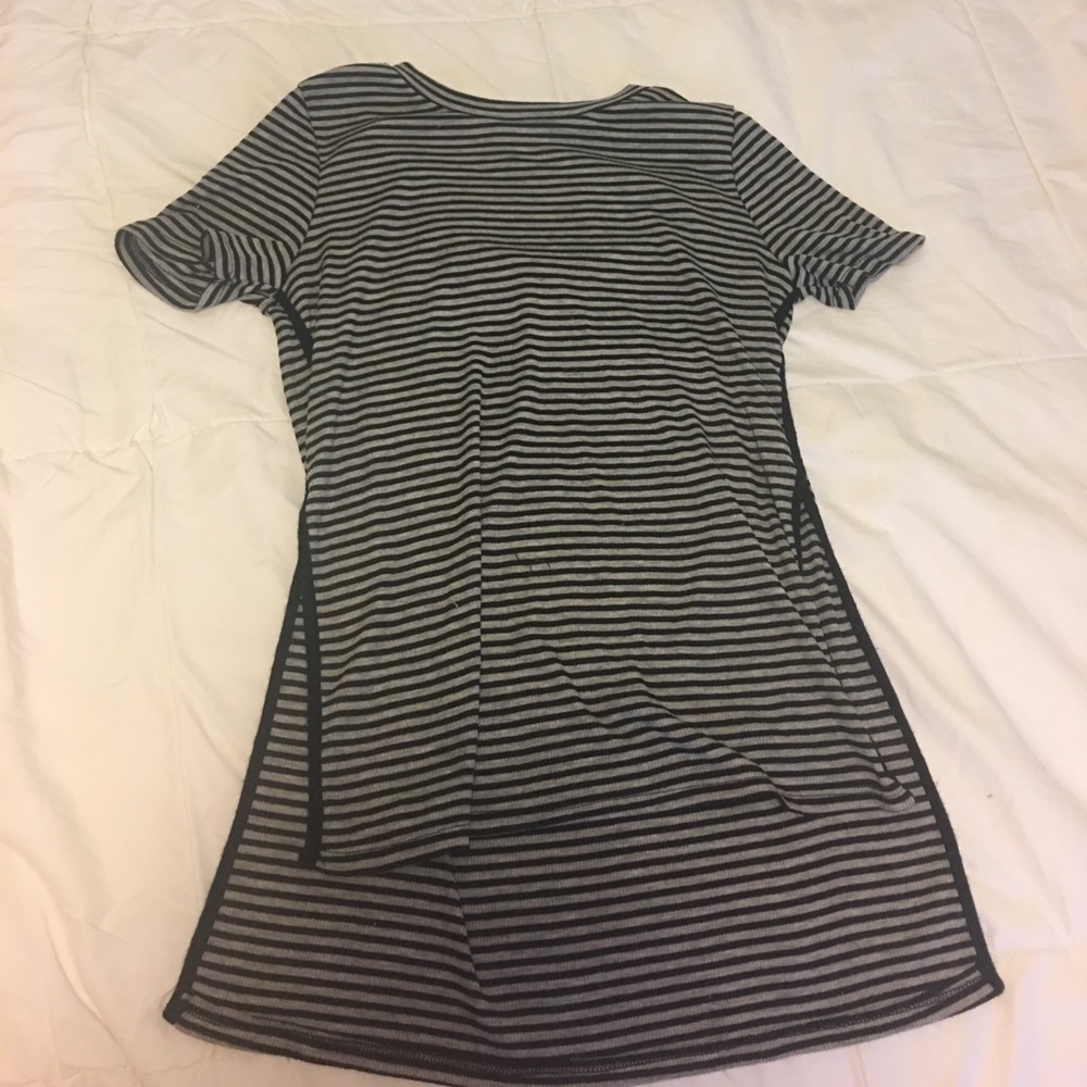 Monteau Open sides black and grey stripped tunic