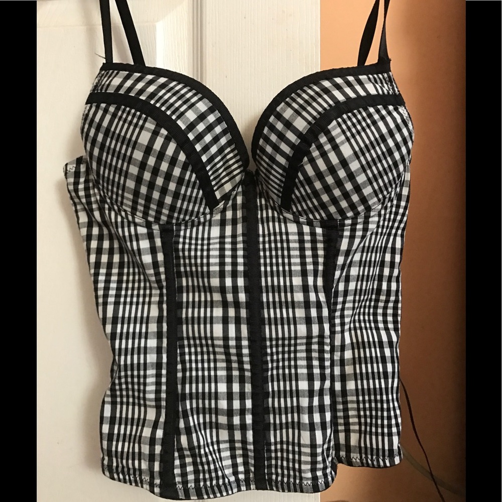Black and white corset top