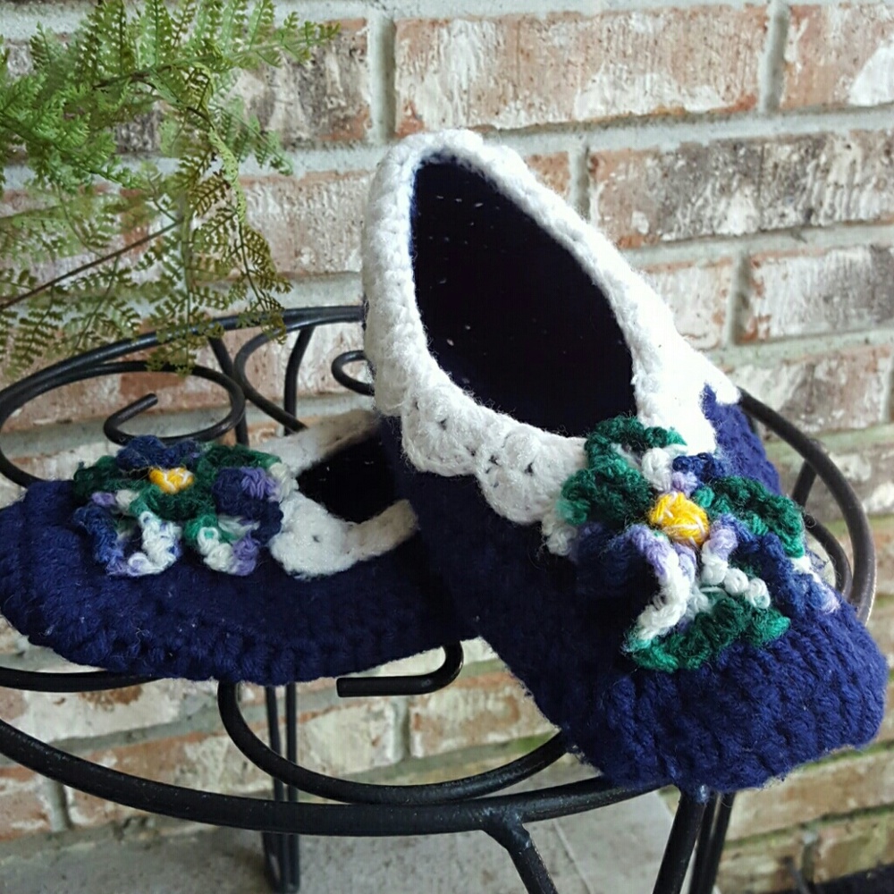 Hand crocheted slippers