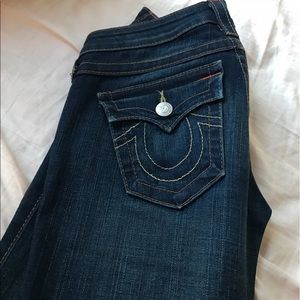 True Religion twisted inseam flares