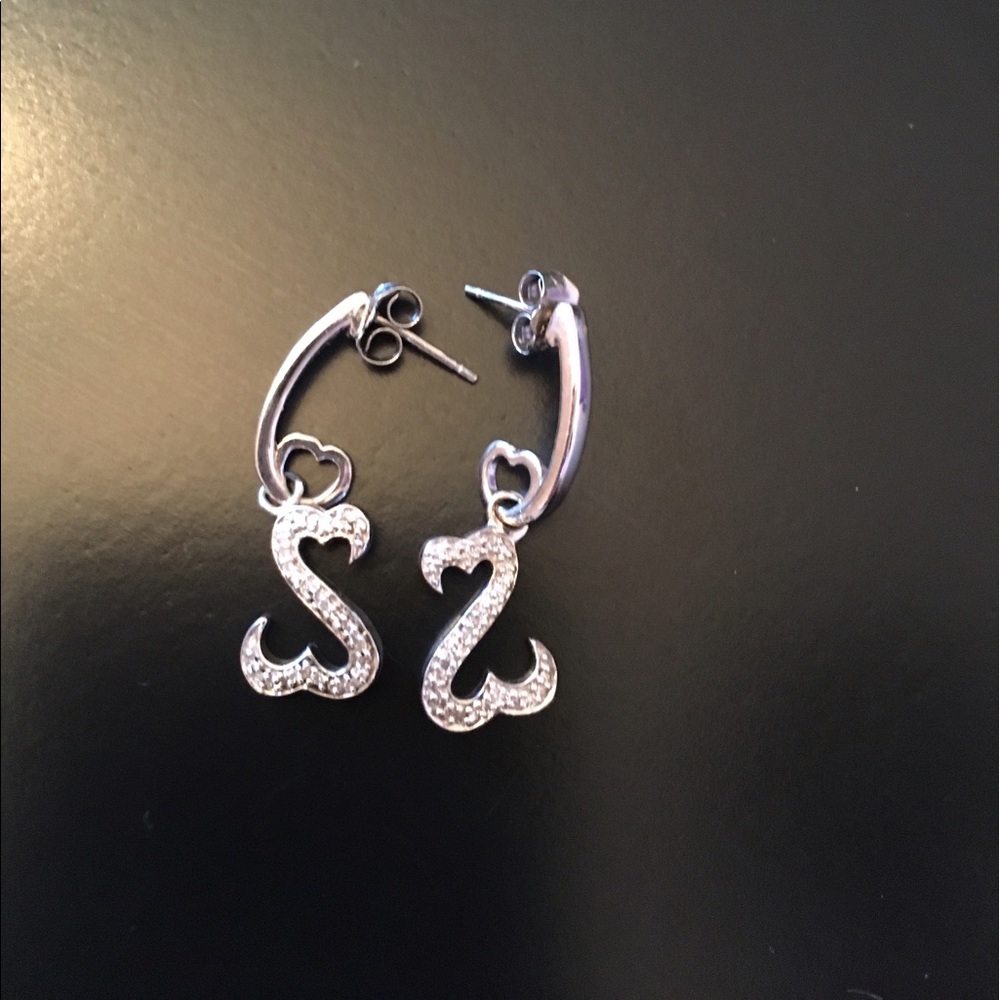 Open Heart sterling silver earrings
