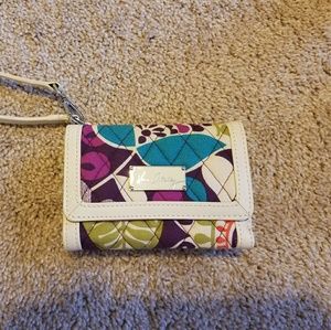 Vera Bradley leather trimmed wristlet