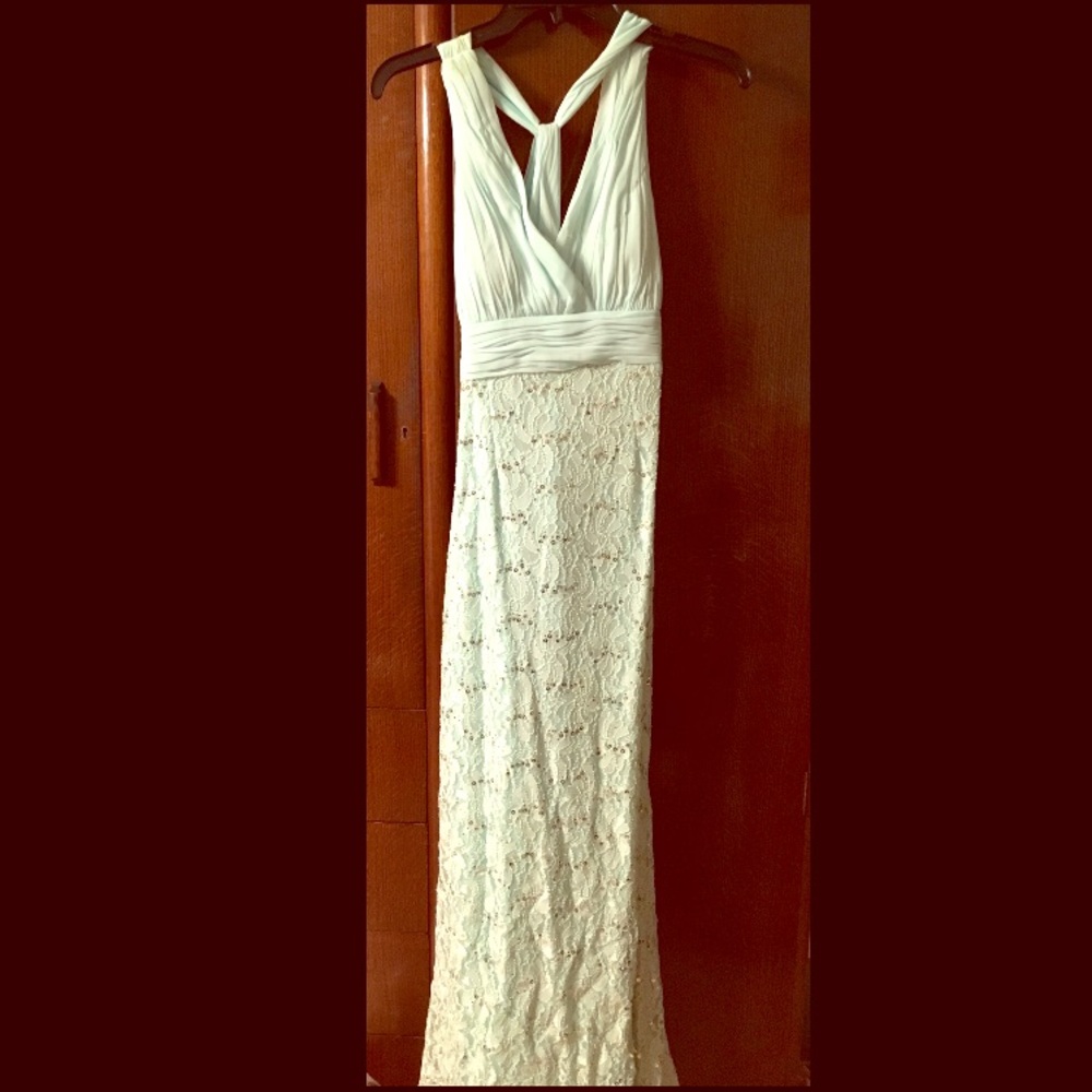 Sea foam formal dress (great for prom!)