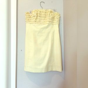 LILLY PULITZER yellow seersucker mini dress.