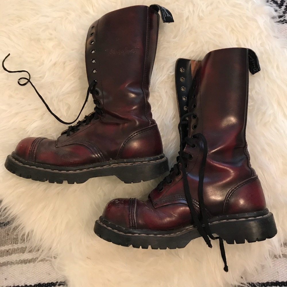 90's Maroon Gripfast steel toe boots