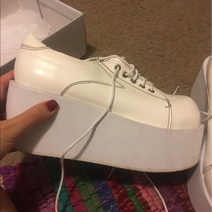 white platform sneakers