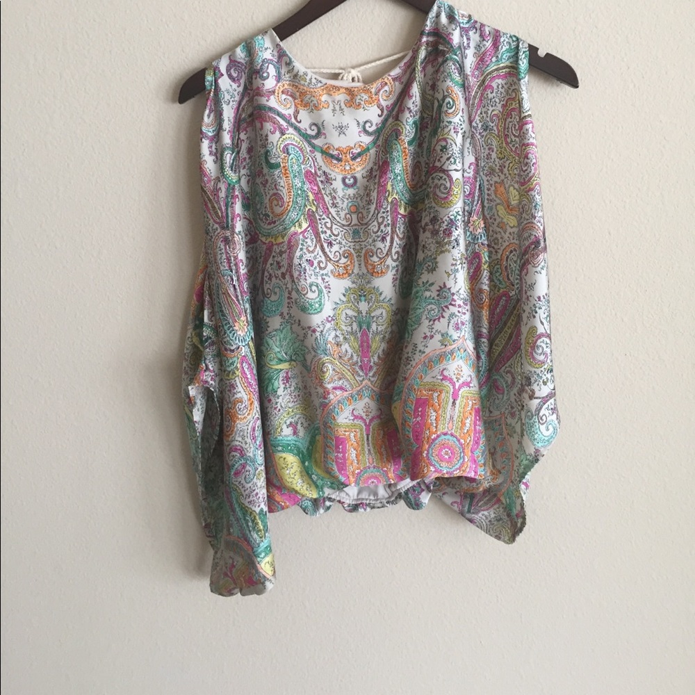 Ark & Co. Slit Shoulder Silky Blouse