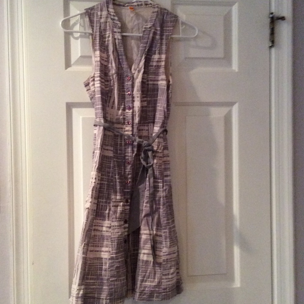 Grey and white anthro dress