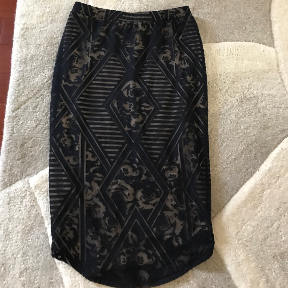 Black lace skirt