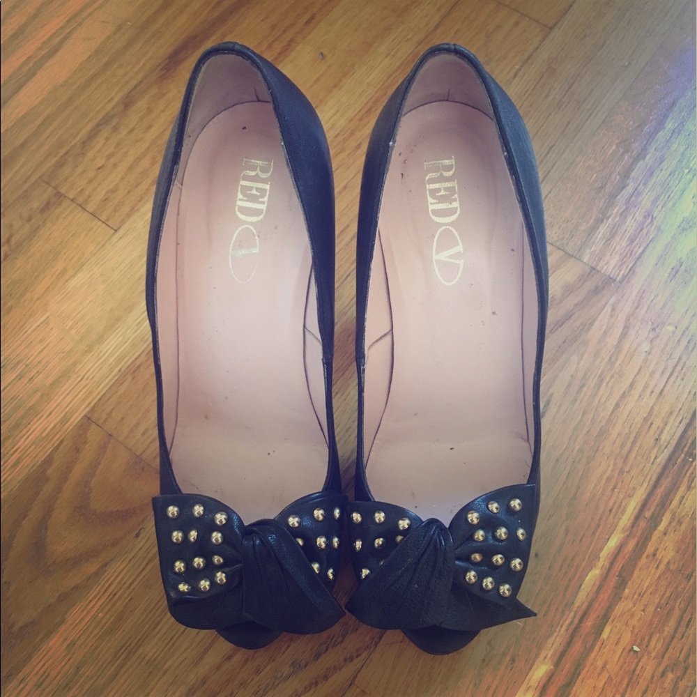 RED Valentino heels with studded bow (authentic)