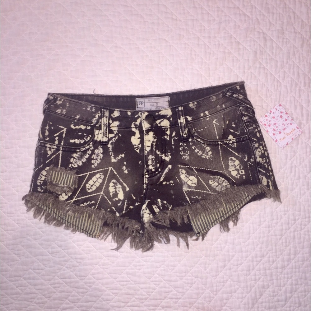 Free People Shibori Cut Offs