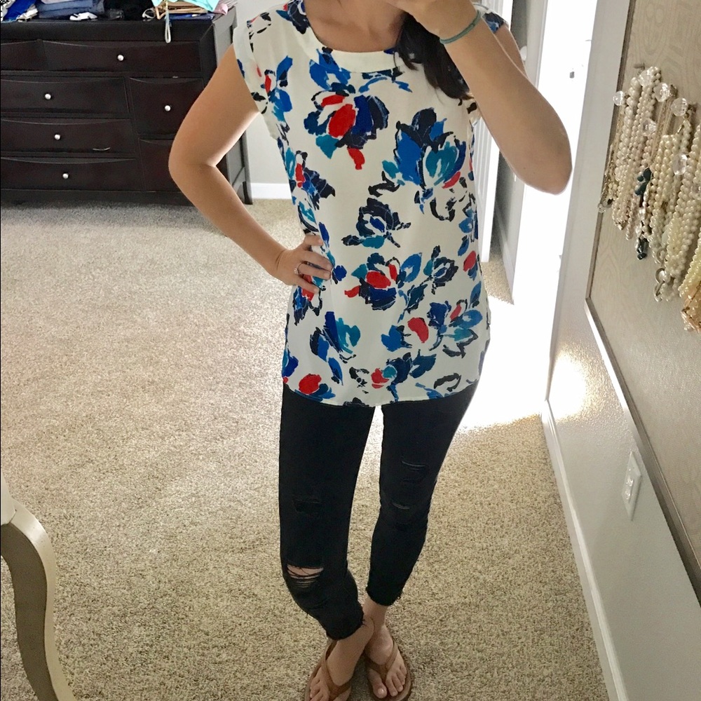J. Crew Floral Printed Top