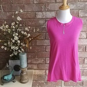 Pink High Low Sleeveless Top by Adrienne Vitadini