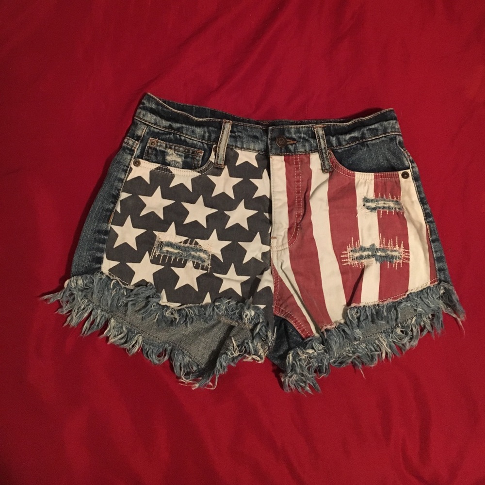 High Waist American Flag Shorts ✨🇺🇸