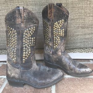 Frye Studded Leather Cowboy Boots