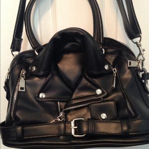 Black purse motorcycle jacket