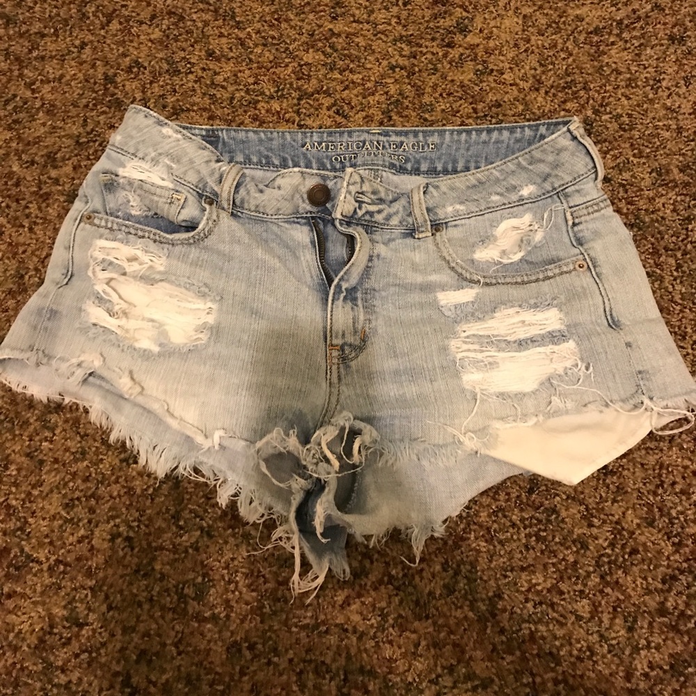Light Wash High-Rise Denim Shorts