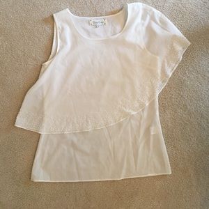 One Shoulder White Top