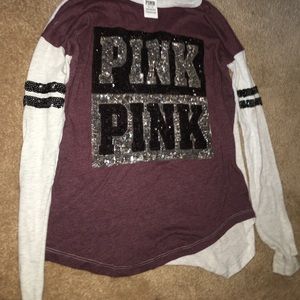 Long sleeve PINK sequin shirt