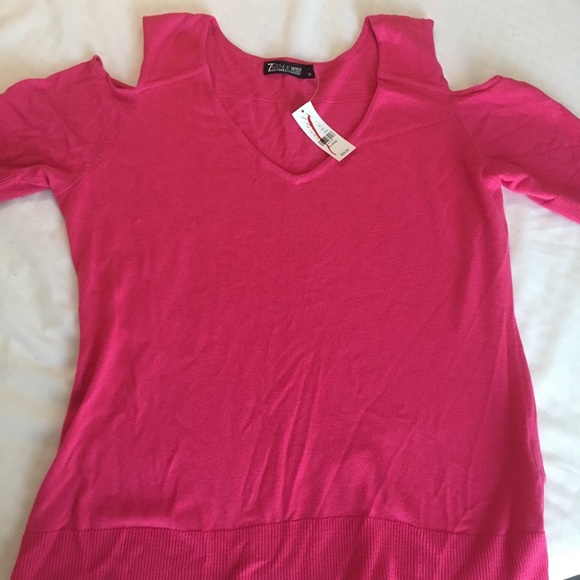 New York & Company Tops - NY & Co Hot Pink Cold Shoulder New