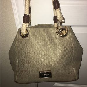 Authentic Michael Kors Gold Canvas Tote