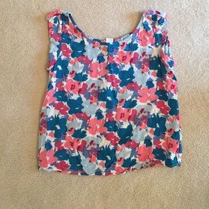 EUC. Floral Cap sleeve JCrew blouse