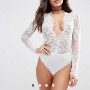 Sheer white bodysuit